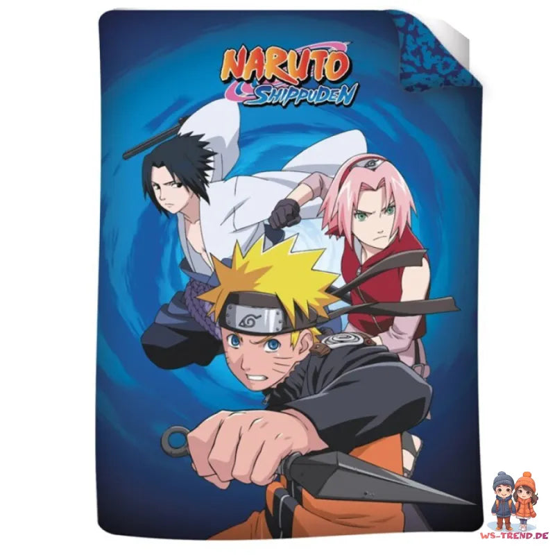 Anime Naruto Shippuden Flanell Kinder Bettwäsche Set 135-140x200 65x65 Baumwolle - WS-Trend.de
