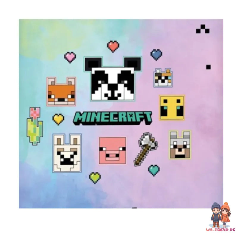 Minecraft Gamer Panda Mikrofaser Bettwäsche Set 135/140x200 63x63 cm - WS-Trend.de