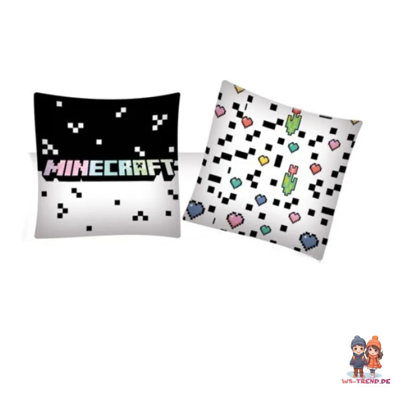 Minecraft Gamer Panda Mikrofaser Bettwäsche Set 135/140x200 63x63 cm - WS-Trend.de