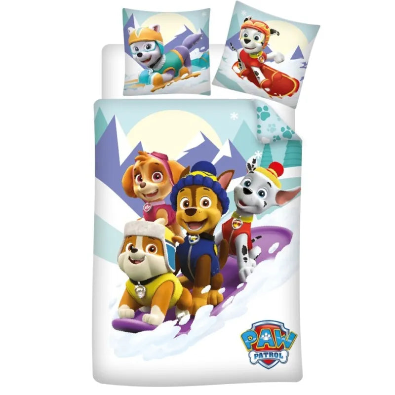 Paw Patrol Chase Kinder Flanell Bettwäsche Set 135/140x200 65x65 Baumwolle - WS-Trend.de