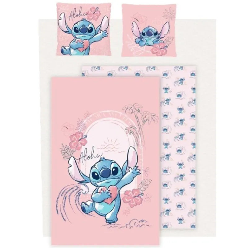 Disney Stitch Kinder Bettwäsche 2tlg. Set 135-140x200 65x65 100% Baumwolle - WS-Trend.de
