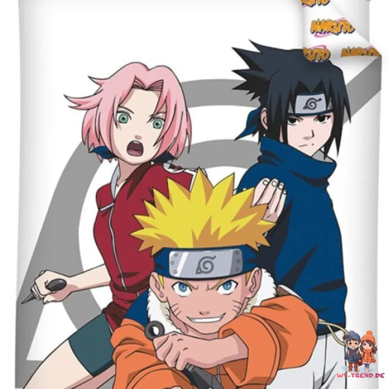 Anime Naruto Kinder Bettwäsche 2tlg. Set 135-140x200 65x65 Sakura Sasuke - WS-Trend.de