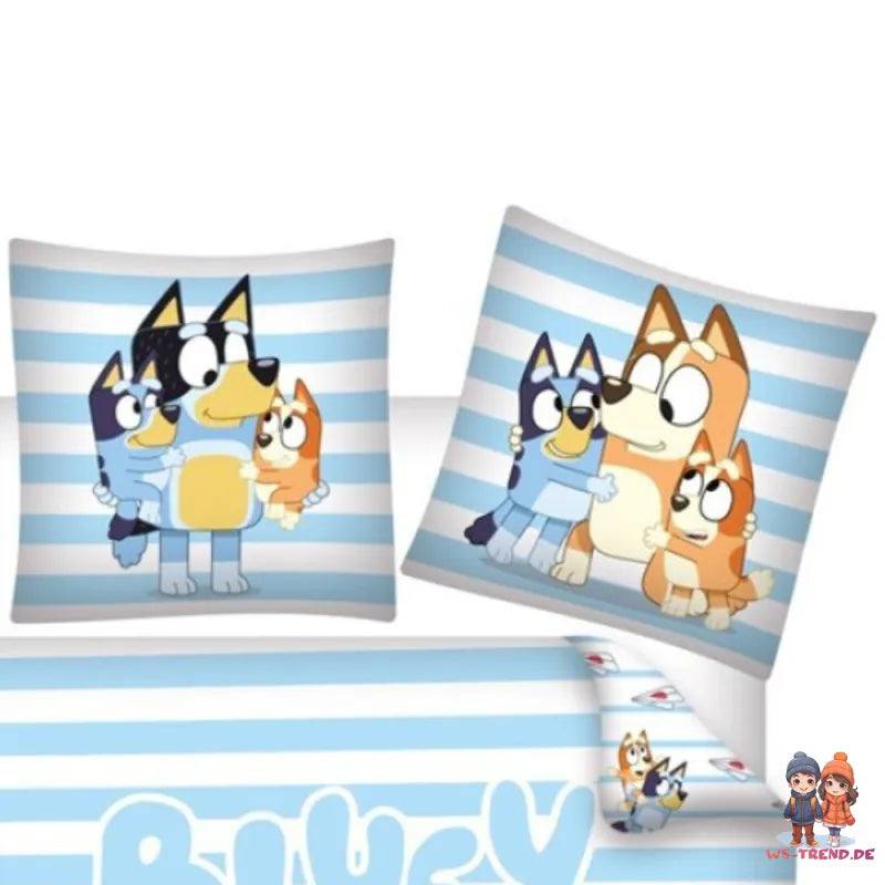 Bluey und Bingo Kinder Bettwäsche 2tlg. Set 135-140x200 65x65 100% Baumwolle - WS-Trend.de