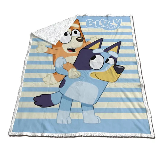 Bluey Bingo Kinder Coral Decke warme Kuscheldecke 120x150 cm - WS-Trend.de