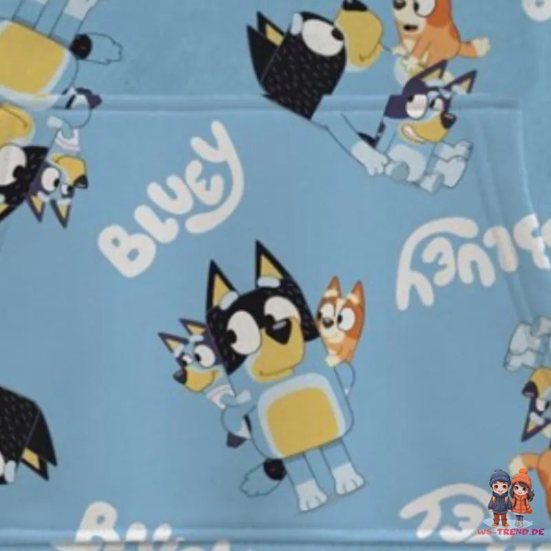 Bluey Bingo Kinder Kuschelponcho Kuscheldecke mit Ärmeln Kapuze Tasche 3-6 Jahre - WS-Trend.de