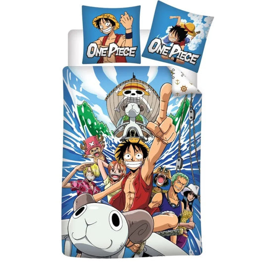 Anime One Piece Monkey D Ruffy Bettwäsche 2tlg. Set 135-140x200 65x65 cm - WS-Trend.de