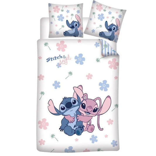 Disney Stitch Blau Kinder Mikrofaser Bettwäsche 2tlg. Set 135-140x200 65x65 cm - WS-Trend.de Baumwolle