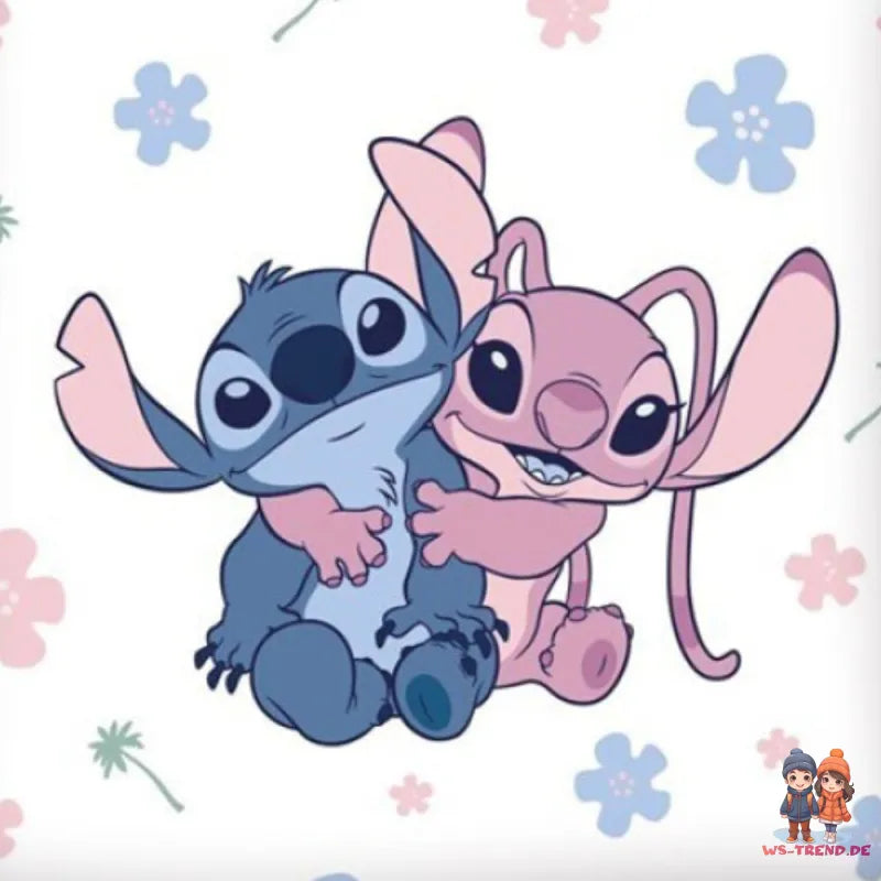 Disney Stitch Blau Kinder Mikrofaser Bettwäsche 2tlg. Set 135-140x200 65x65 cm - WS-Trend.de Baumwolle