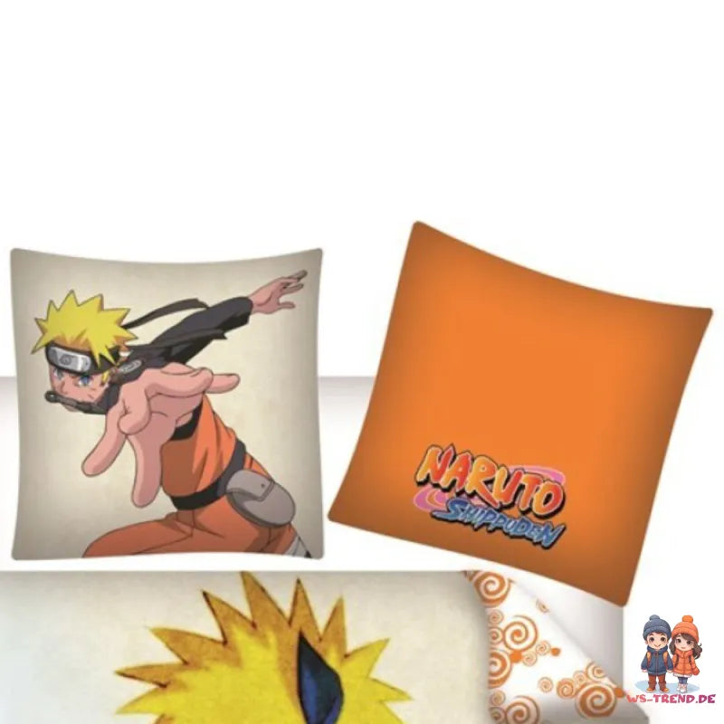 Anime Naruto Shippuden Kinder Bettwäsche 2tlg. Set 135x200 80x80 cm - WS-Trend.de Baumwolle