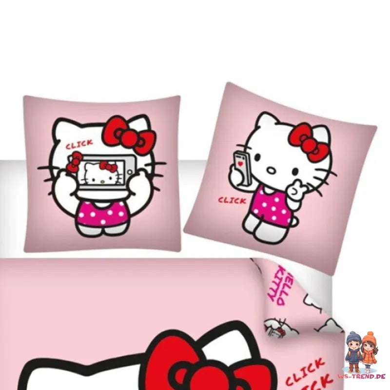 Hello Kitty Mädchen Kinder Bettwäsche 2tlg. Set 135-140x200 65x65 - WS-Trend.de