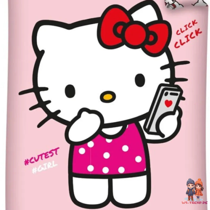 Hello Kitty Mädchen Kinder Bettwäsche 2tlg. Set 135-140x200 65x65 - WS-Trend.de