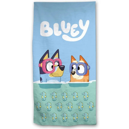 Bluey und Bingo Kinder Mikrofaser Strandtuch Handtuch Badetuch 70 x 140 cm - WS-Trend.de