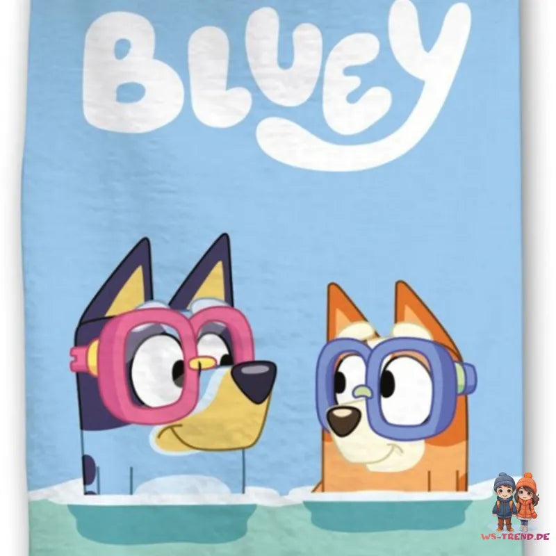 Bluey und Bingo Kinder Mikrofaser Strandtuch Handtuch Badetuch 70 x 140 cm - WS-Trend.de