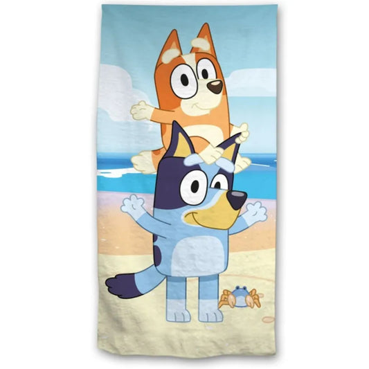 Bluey und Bingo Kinder Mikrofaser Strandtuch Handtuch Badetuch 70 x 140 cm - WS-Trend.de