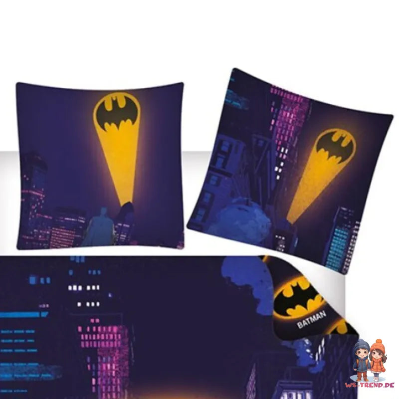 DC Comics Batman Kinder Bettwäsche Kinderbettwäsche 2tlg Set 135-140x200 65x65 - WS-Trend.de