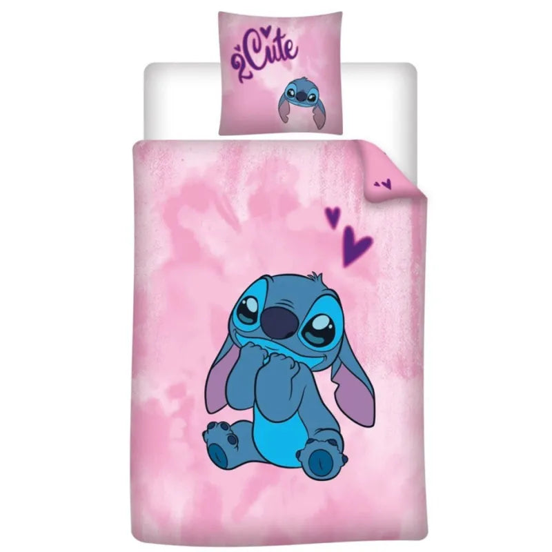 Disney Stitch Kinder Mikrofaser Bettwäsche 2tlg. Set 135-140x200 65x65 cm - WS-Trend.de