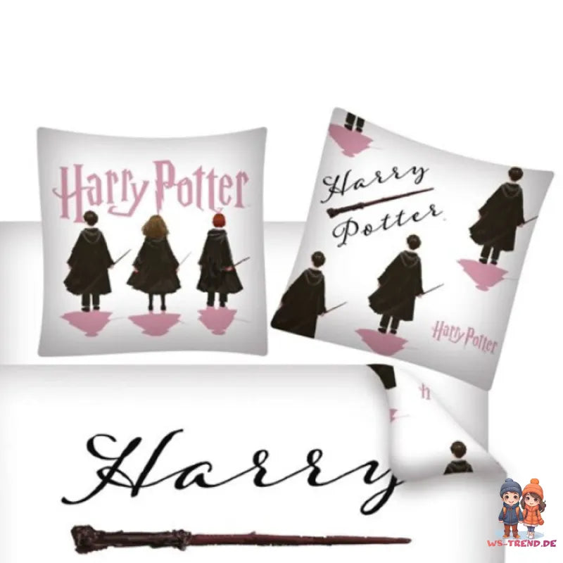 Harry Potter Hogwarts Kinder Bettwäsche 2tlg. Set 135-140x200 65x65 cm - WS-Trend.de