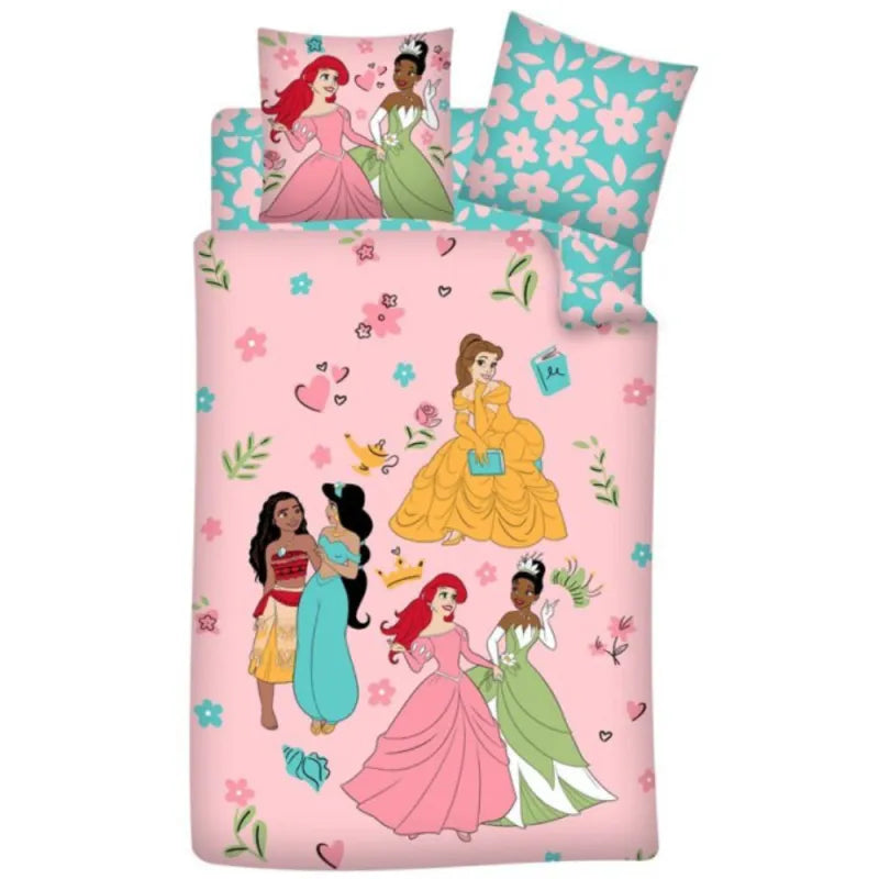 Disney Prinzessinnen Kinder Bettwäsche 2tlg. Set 135x200 80x80 Baumwolle - WS-Trend.de