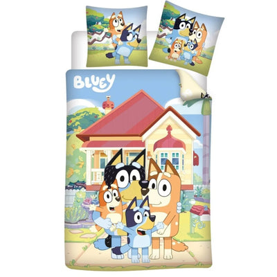 Bluey und Bingo Kinder Flanell Bettwäsche 2tlg. Set 135-140x200 65x65 Baumwolle - WS-Trend.de