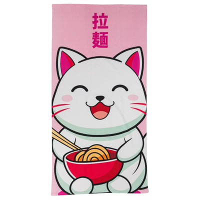 Kawaii Katze Japan Mikrofaser Strandtuch Badetuch 70x140 cm - WS-Trend.de
