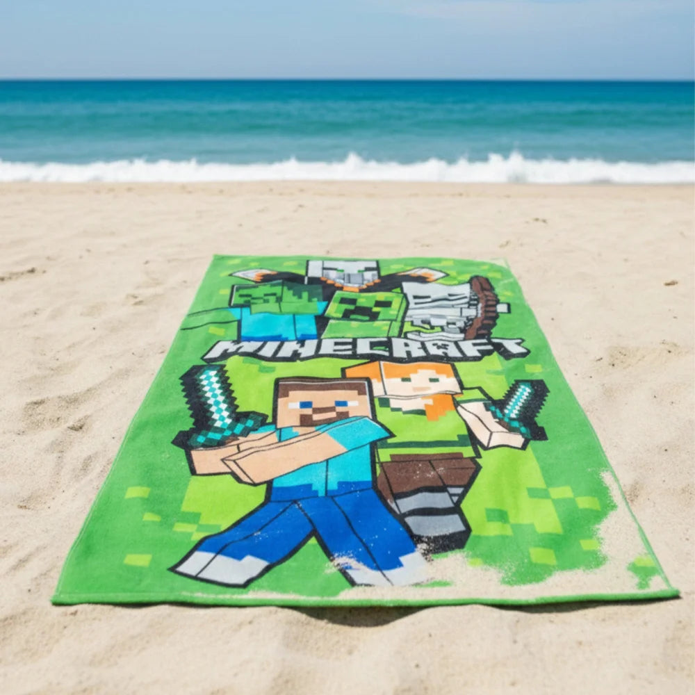 MInecraft Gamer Steve Alex Mikrofaser Badetuch Strandtuch XL 70x140 cm - WS-Trend.de