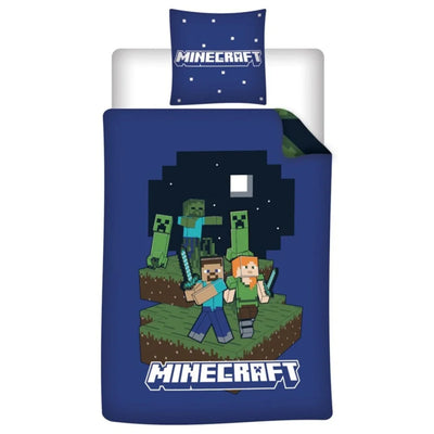 Minecraft Gamer Creeper Kinder Bettwäsche 2tlg. Set 135-140x200 65x65 - WS-Trend.de