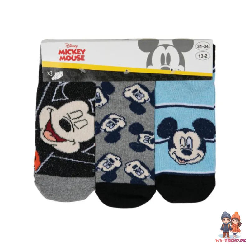 Disney Mickey Maus 6-er Pack Kinder Jungen kurze Socken Sneaker - WS-Trend.de Gr. 23 bis 34