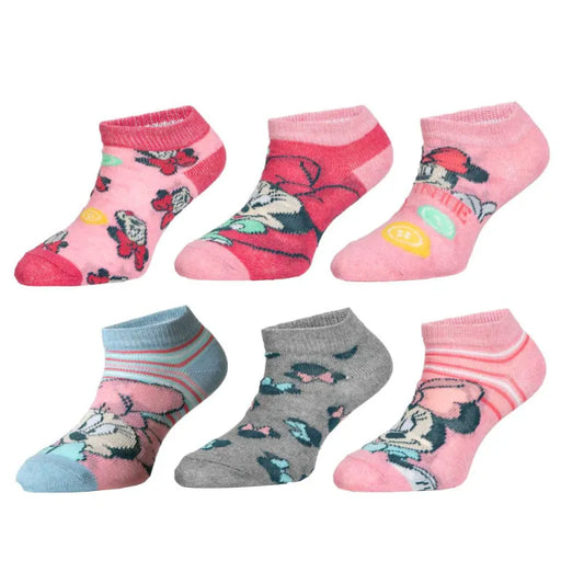Disney Minnie Maus 6 er Pack Kinder Mädchen kurze Socken WS Trend.de Pink Rosa Gr. 23 bis 34