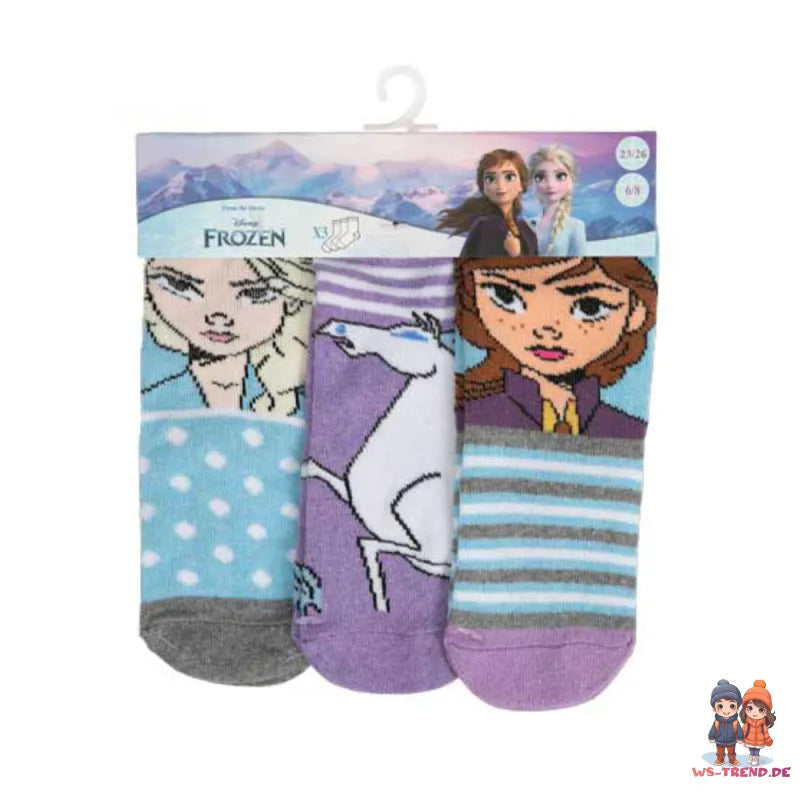 Disney Die Eiskönigin 6-er Pack Kinder Mädchen Socken Sneaker - WS-Trend.de Gr. 23 bis 34