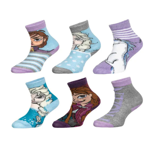 Disney Die Eiskönigin 6-er Pack Kinder Mädchen Socken Sneaker - WS-Trend.de Gr. 23 bis 34