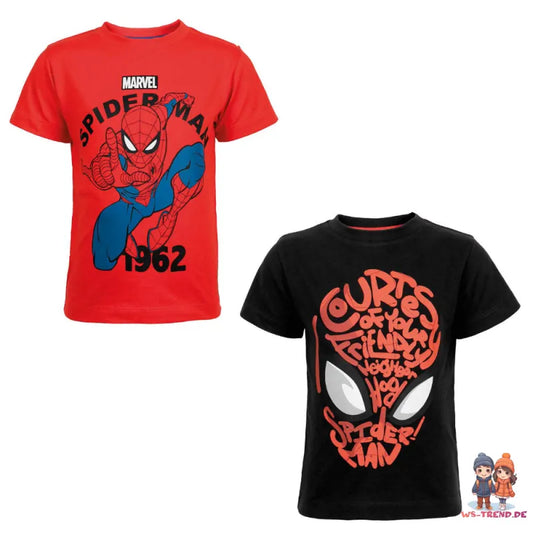 Marvel Spiderman T-Shirt Kurzarm Kinder Jungen Shirt - WS-Trend.de 92-128 100% Baumwolle