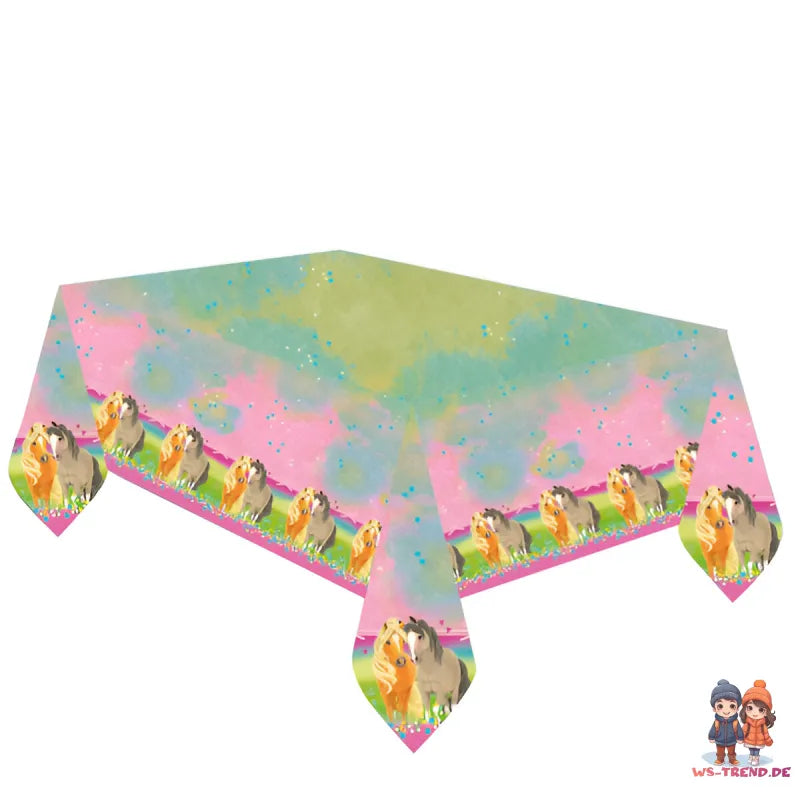 Pferde Mädchen Geburtstag Deko Set 37 tlg. Geschirr Kinder Partyset Tischdecke - WS-Trend.de