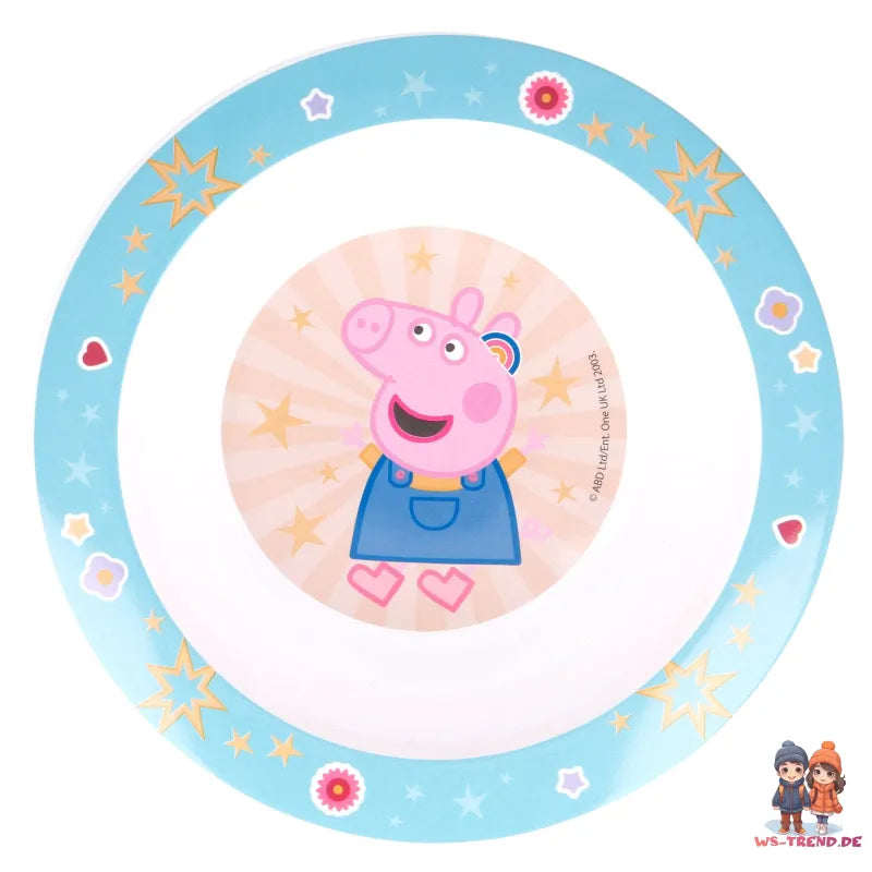 Peppa Wutz Kinder Geschirr-Set 5 teilig Becher Teller Schüssel Besteck - WS-Trend.de