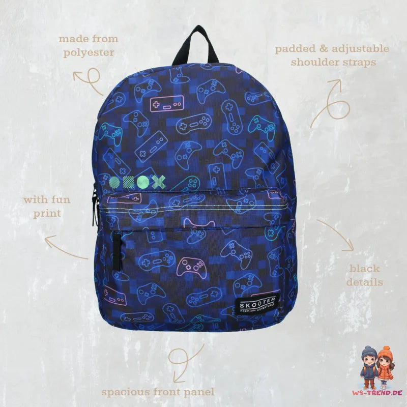 Gamer Zocker Jungen Rucksack Schultasche Backpack 39 x 29 x12 cm - WS-Trend.de