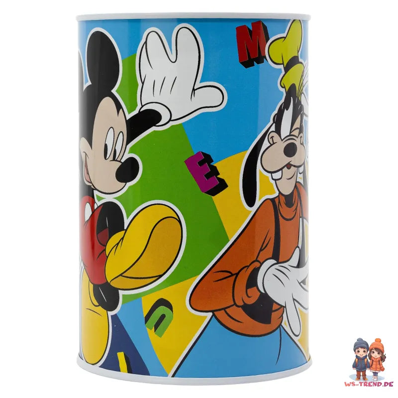 Disney Mickey Maus Goofy Donald Kinder XL Spardose aus Weißblech 1000 ml - WS-Trend.de