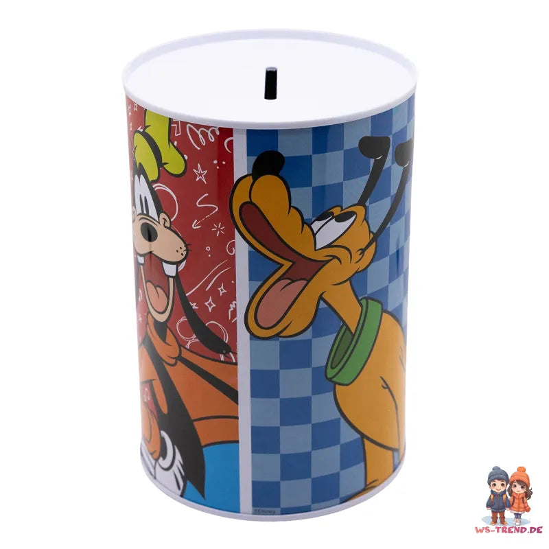 Disney Mickey Maus Goofy Pluto Kinder XL Spardose aus Weißblech 1000 ml - WS-Trend.de