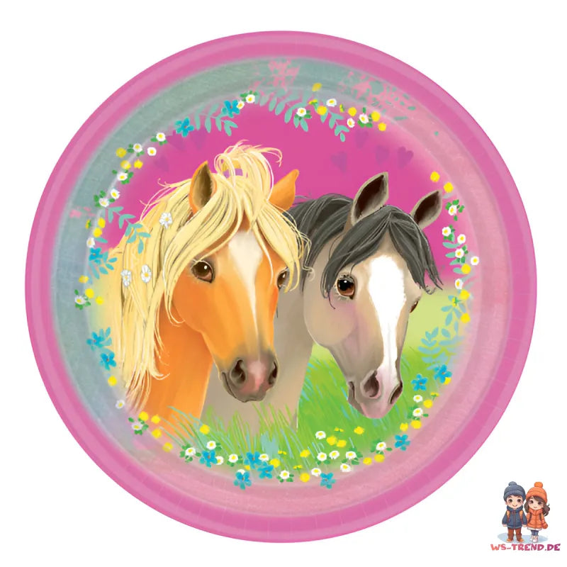 Pferde Mädchen Geburtstag Deko Set 37 tlg. Geschirr Kinder Partyset Tischdecke - WS-Trend.de