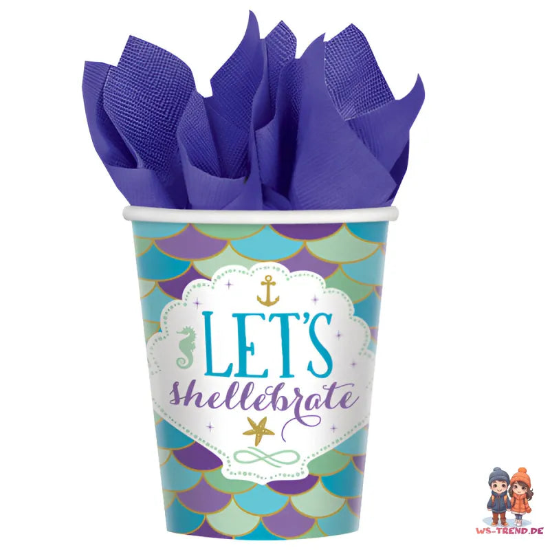 Meerjungfrau Mädchen Kinder Geburtstag Deko Set 39 tlg. Partyset - WS-Trend.de