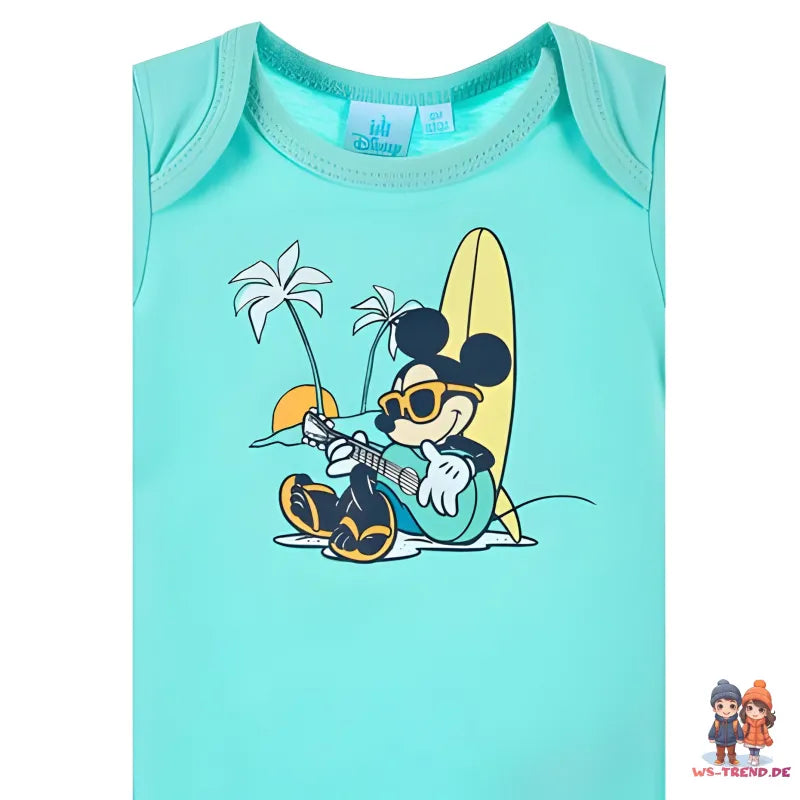 Disney Mickey Maus Baby 2er Set kurzarm Body Strampler - WS-Trend.de Gr. 68 - 86 Baumwolle