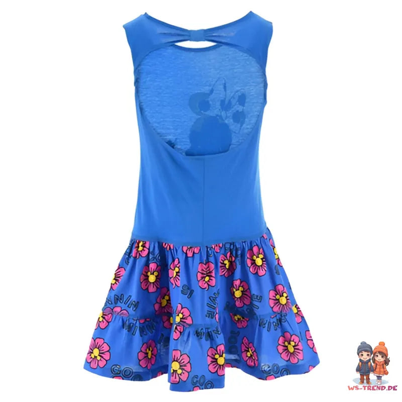 Disney Minnie Maus Kinder Mädchen Kleid Sommerkleid - WS-Trend.de langarm Glitzer Blau Rosa 98 bis 128 Baumwolle