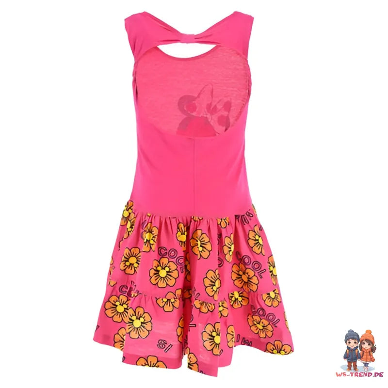 Disney Minnie Maus Kinder Mädchen Kleid Sommerkleid - WS-Trend.de langarm Glitzer Blau Rosa 98 bis 128 Baumwolle