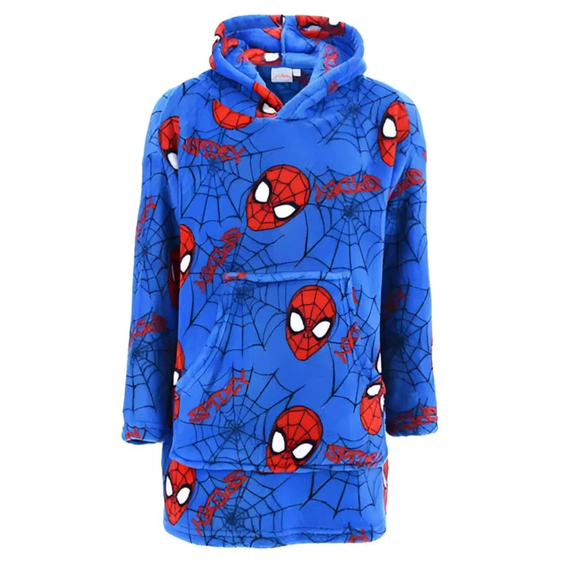 Marvel Spiderman Kinder Fleece Bademantel - WS-Trend.de Hausmantel mit Kapuze Gr. 104-128