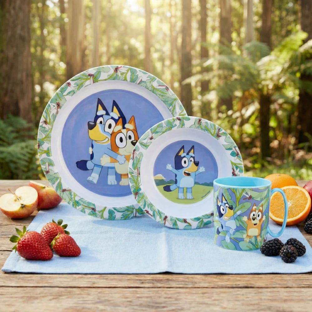 Bluey Bingo Kinder Geschirr-Set 3 tlg Becher Teller Schüssel - WS-Trend.de