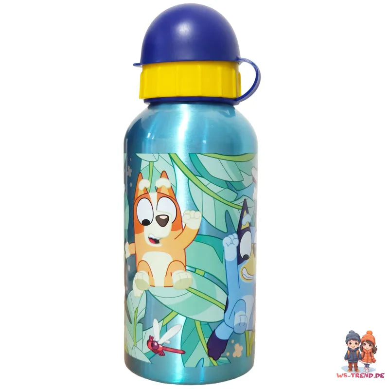 Bluey Bingo Kinder 4 teiliges Set 3 Kammern Brotdose Alu Trinkflasche Besteck WS Trend.de