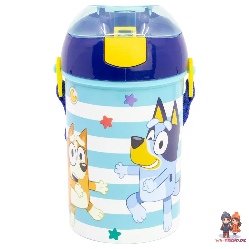 Bluey Bingo Kinder Wasserflasche Trinkflasche Flasche 450 ml Tragegurt - WS-Trend.de