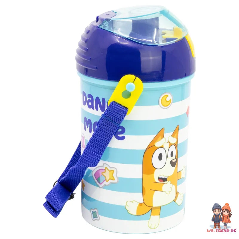 Bluey Bingo Kinder Wasserflasche Trinkflasche Flasche 450 ml Tragegurt - WS-Trend.de