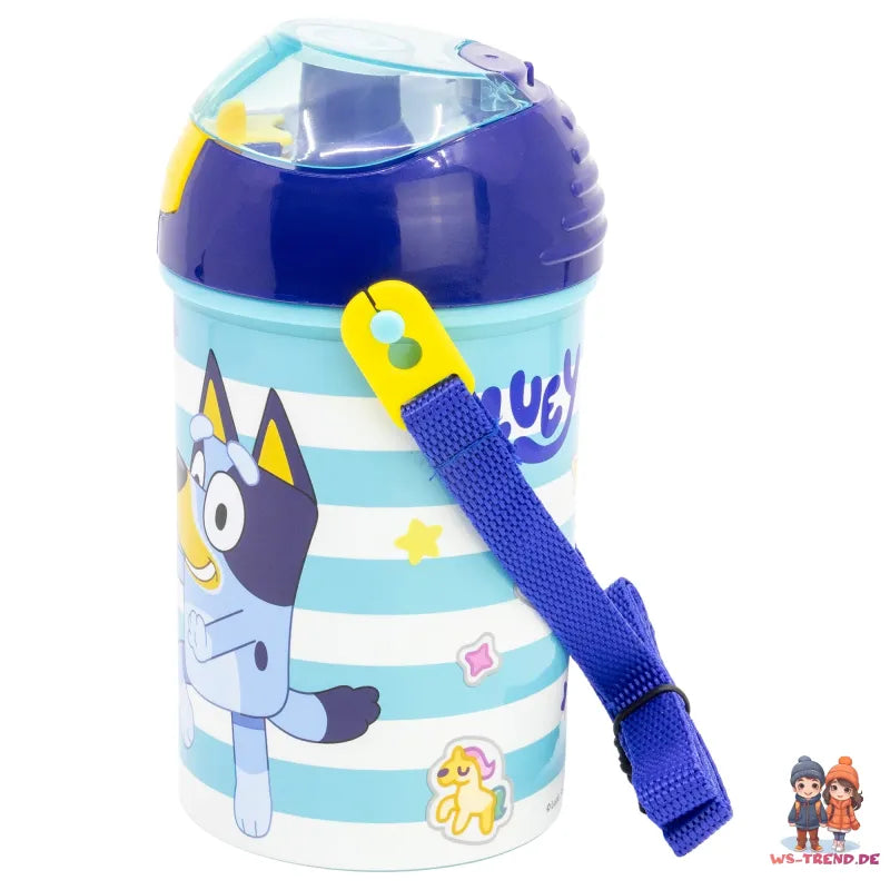 Bluey Bingo Kinder Wasserflasche Trinkflasche Flasche 450 ml Tragegurt - WS-Trend.de
