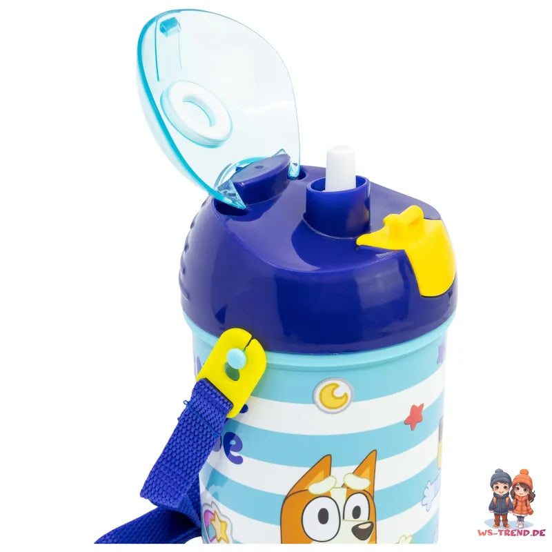 Bluey Bingo Kinder Wasserflasche Trinkflasche Flasche 450 ml Tragegurt - WS-Trend.de