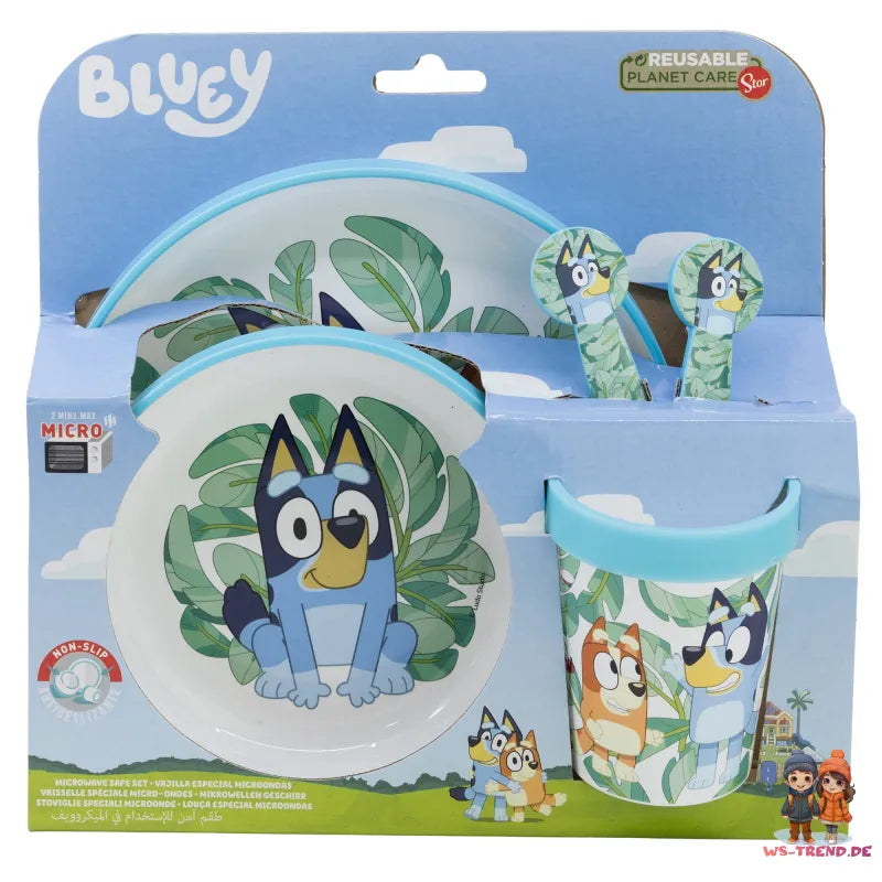 Bluey Bingo Kinder Geschirr-Set 5 tlg antirutsch Becher Besteck Teller Schüssel - WS-Trend.de