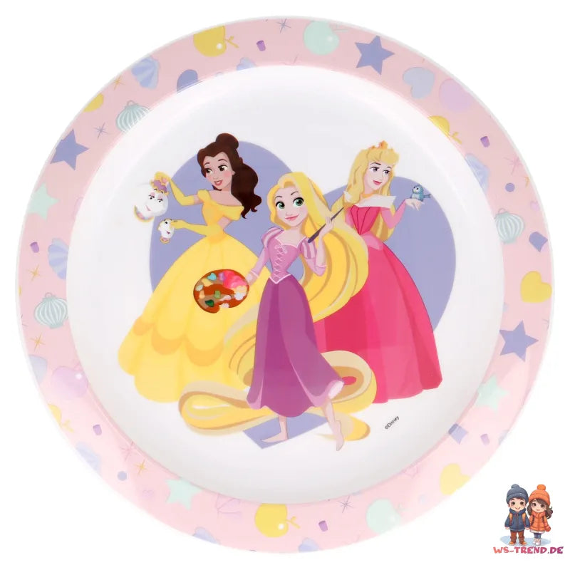 Disney Prinzessinnen Arielle Kinder Geschirr-Set 3 teilig Becher Teller Schüssel - WS-Trend.de